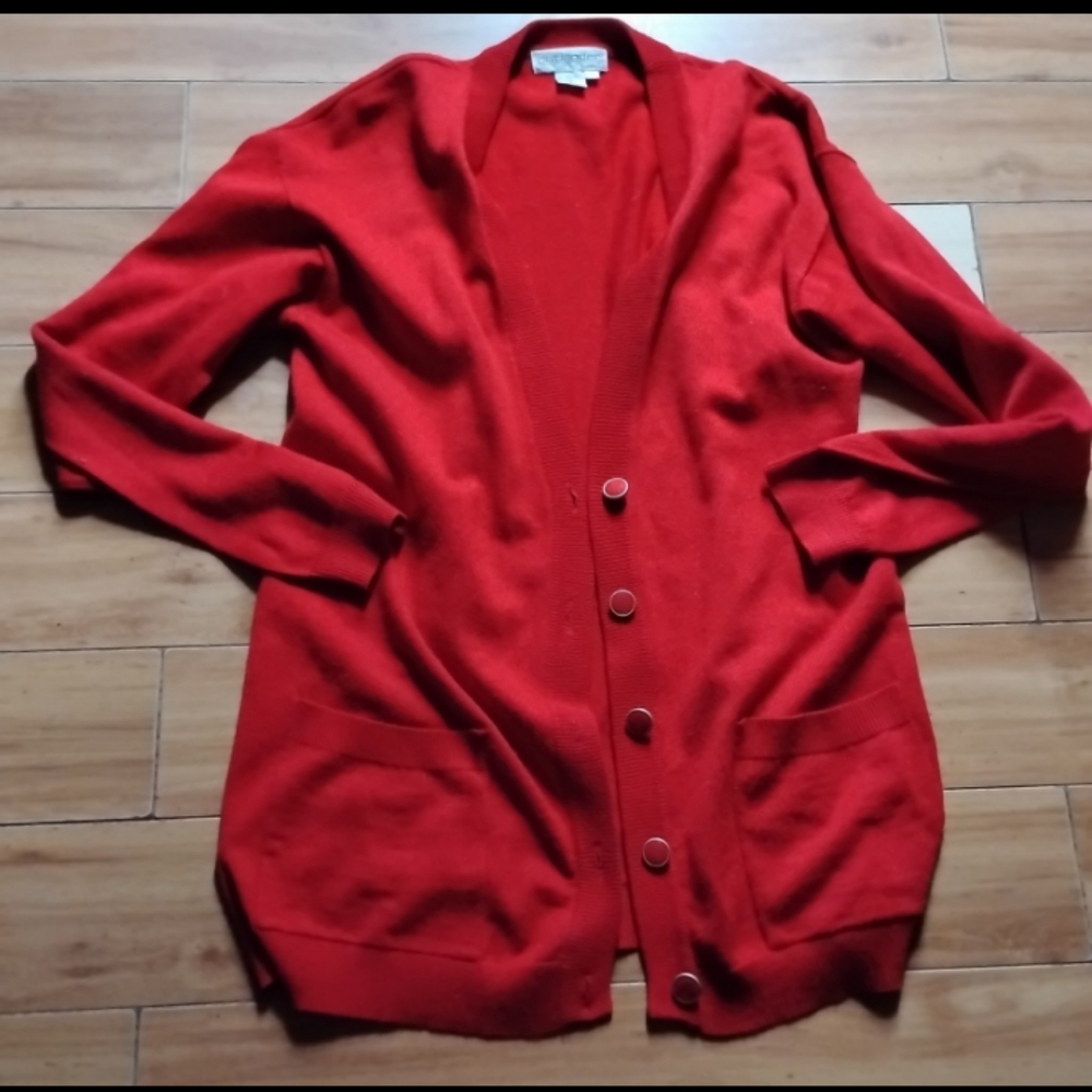 Outlander Studio wool blend sweater cardigan with pockets